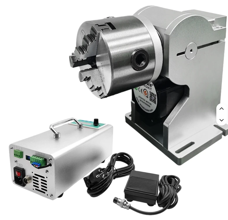 Sürücülü Lazer Kazıma Makinesi Dönme Ekseni Fiber Lazer Markalama Makinesi Parçaları King Achine Rotary Evice Döner Mil