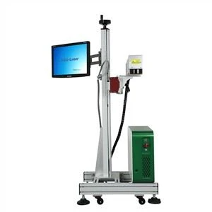 30W 50W Fiber Lazer İşaretleme Makinesi Üretim Hattı İşaretleme